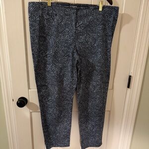 J Jill Blue Paisley Pants, Women's Size 18
